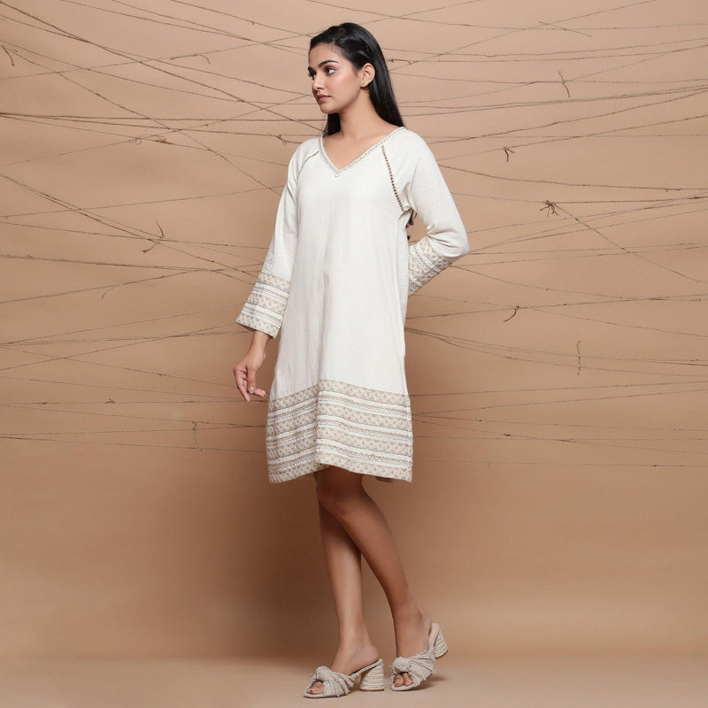 cotton muslin dress Paty Organic & Bloomers Set with Pom Trim Ivory / White Pom Trim / 12-18 Months All styles are made from breathable muslin cotton and cut slightly oversized if youre between sizes or prefer extra room Undyed Ecru Handspun Cotton Muslin