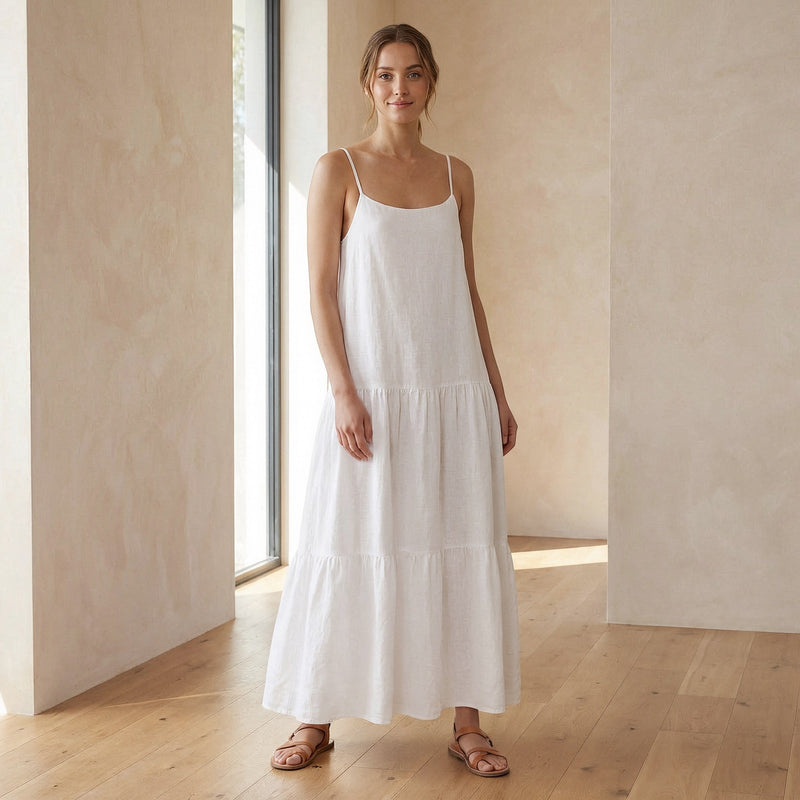 white cotton drop waist dress Kit White Drop Waist Mini Dress