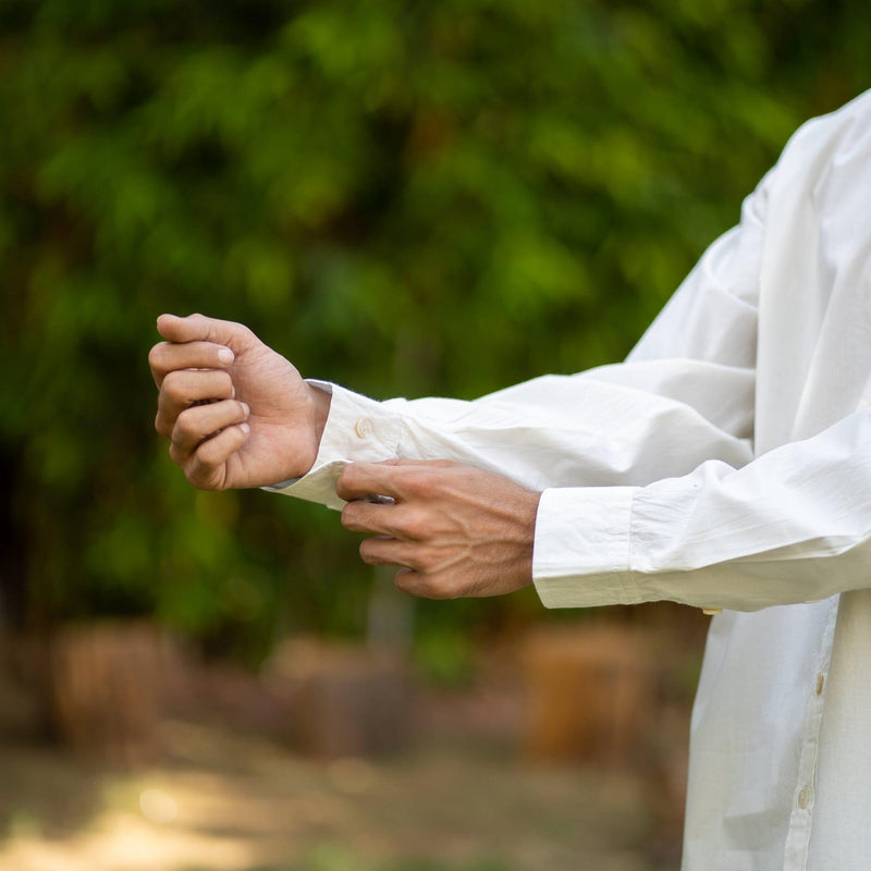 White Cotton Poplin Patch Pocket Oversized Shirt