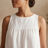 White Cotton Tiered Mini Sundress