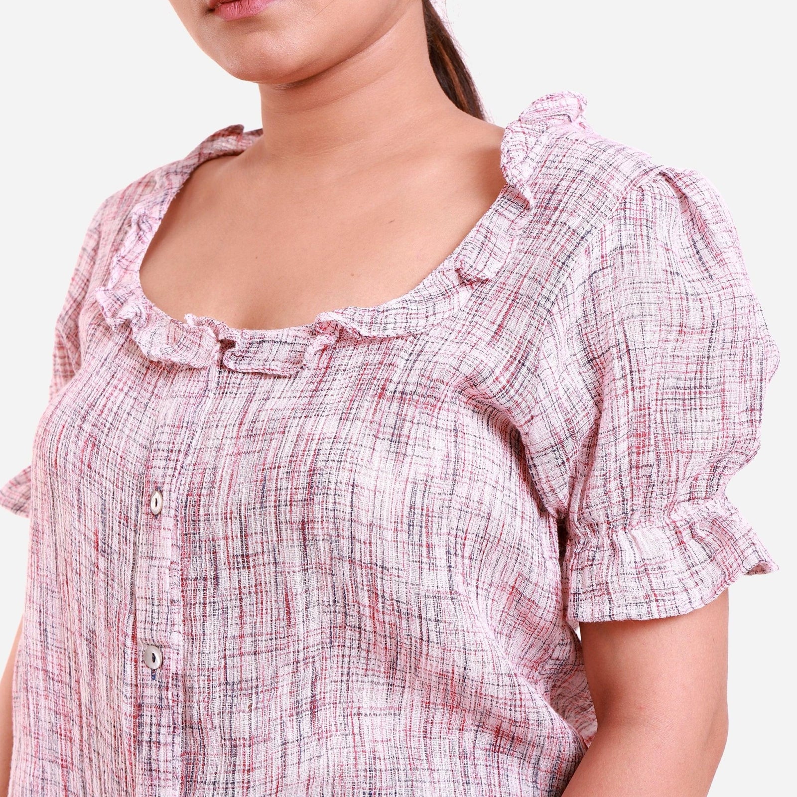 トップス crinkle crinkle crink frill blouse white-frilled-crinkled-cotton-