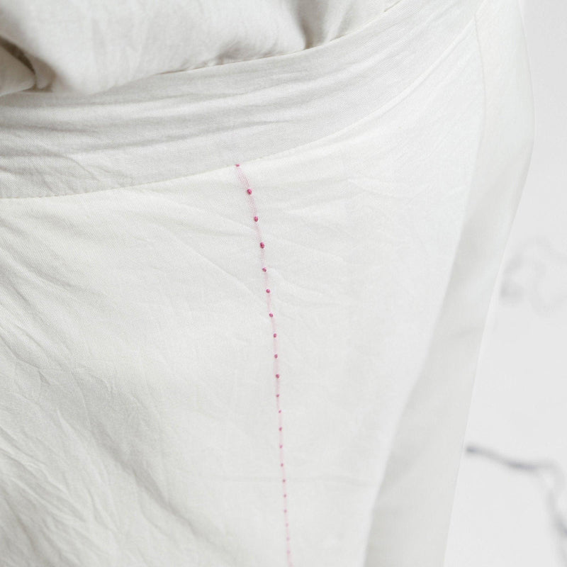 Front Detail of a Model wearing Off-White Banded Hem Straight Pant