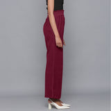 Wine Warm Cotton Corduroy Elasticated Bootcut Pant