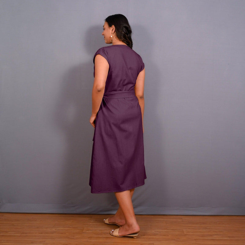 Wine Warm Cotton Flannel Button-Down A-Line Midi Dress 46" / Tall (5'7" and above) Wine Warm Cotton Flannel Button-Down A-Line Midi Dress 46" / Tall (5'7" and above)