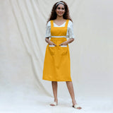 Yellow Cotton Flax Comfort Fit Apron