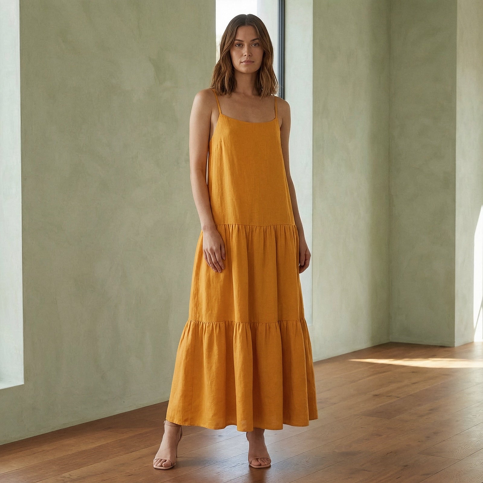 yellow maxi dress drop waist Kelina Light Yellow Pleated Drop Waist Maxi Dress