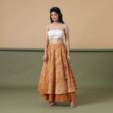 Front View of a Model wearing Convertible 6-Way Rust Sandstone Tie-Dye Cotton Skirt Dress