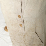 Front Detail of a Model wearing Beige Dabu Hand-Lep Cotton Knee Length Shirt Dress