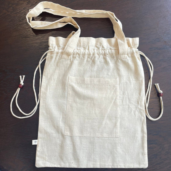 Ecru Undyed 100% Cotton Tote Bag with Pocket