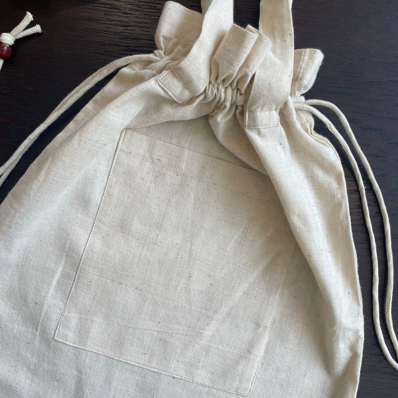 Ecru Undyed 100% Cotton Tote Bag with Pocket