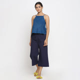 Front View of a Model wearing Everyday Cotton Spaghetti Top and Culottes Set