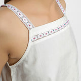 Front view of Hand Beaded Organic Cotton Camisole Top