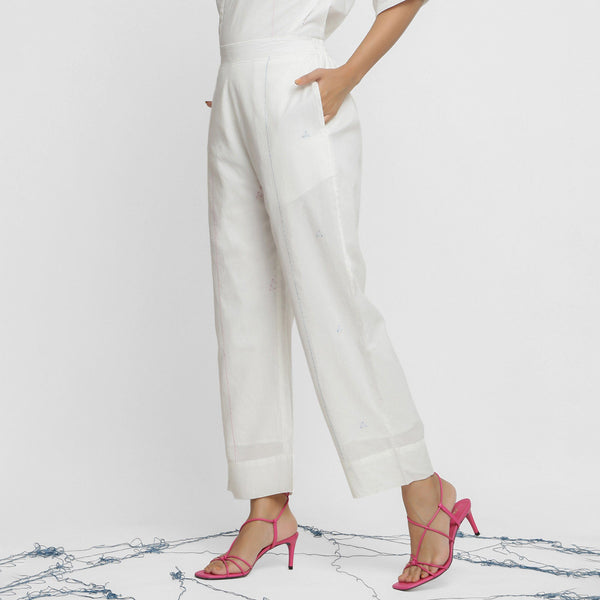 Buy White Trousers & Pants for Women by Myshka Online | Ajio.com