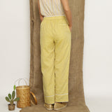 Back View of a Model wearing Handspun Light Yellow Straight Pant