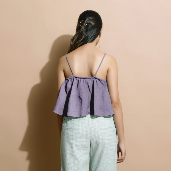 Lavender Cotton Linen Camisole Crop Top
