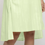Close View of a Model wearing Mint Green Tie Dye High Low Dress