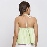 Back View of a Model wearing Mint Green Tie Dye Strappy Camisole Top