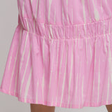 Close View of a Model Wearing Bubblegum Pink Tie Dye Balloon Skirt