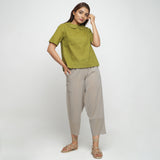 Front View of a Model wearing Olive Green Everyday Essential A-Line Top