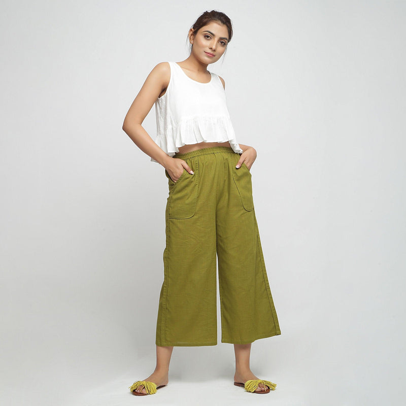 Buy Olive Pants for Women by Moomaya Online | Ajio.com