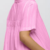 Back Detail of a Model wearing Pink Tie Dye High Low Dress