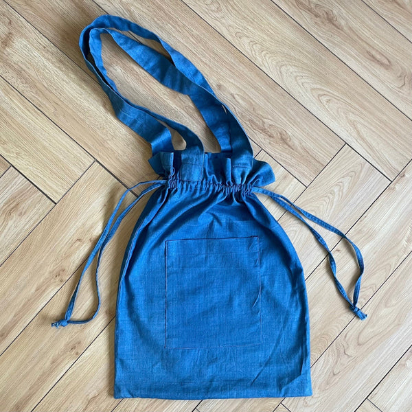 Powder Blue 100% Cotton Khadi Tote Bag with Pocket