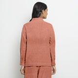 Rust Sandstone Cotton Linen Full Sleeve Button-Down Shirt