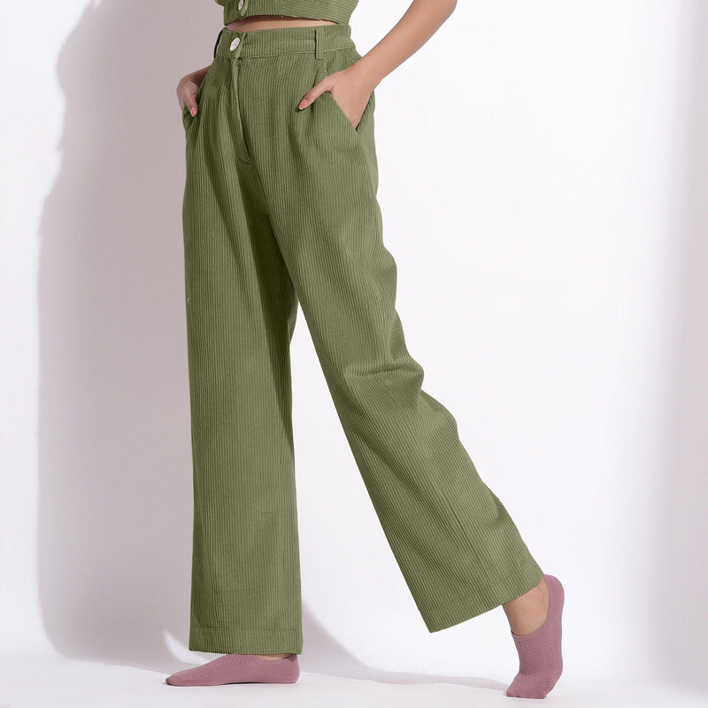 Corduroy Trousers  Green  women  5 products  FASHIOLAin