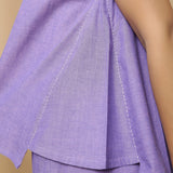 Close View of a Model wearing Lavender Mangalgiri Cotton Straight Top