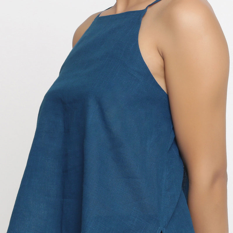 Front Detail of a Model wearing Strappy Everyday Cotton Spaghetti Top