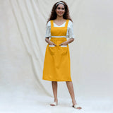 Yellow Cotton Flax Comfort Fit Apron